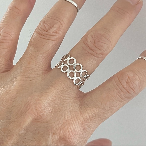 Sterling Silver Thin Small Eternity Open Circle Band, Halo Ring, Silver Rings - Picture 8 of 12